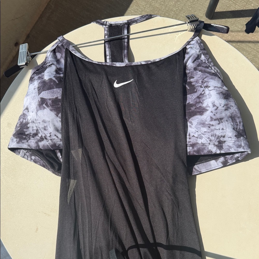 Nike Black and Gray Bikini Top with black attached Nike cover up